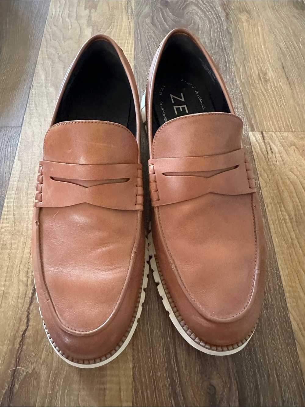 Cole Haan Men's Tan Leather ZEROgrand Penny Loafers